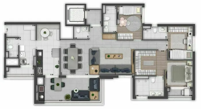 Imagem Apartamento Padrão 3 dorm no Paraíso