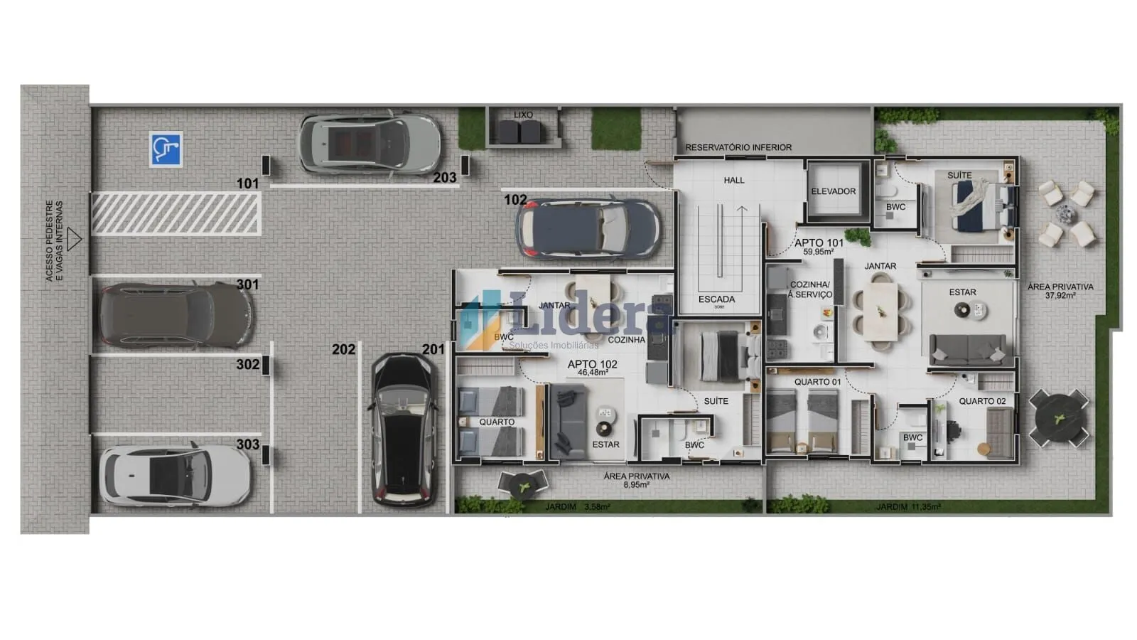Imagem Apto á venda - 3 Quartos - 1 suítes - 58,95m² - Bessa, João Pessoa/PB