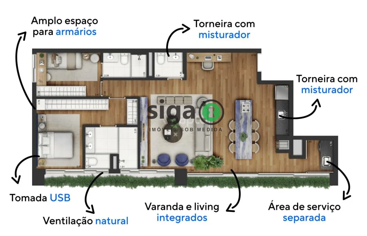 Imagem APARTAMENTO 105M² COM 2 QUARTOS A VENDA NO CAMPO BELO