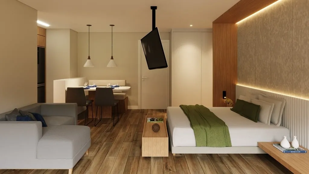 Imagem Viver em um condomínio moderno, bem planejado, bem construído. Do tamanho ideal para você. Com to...