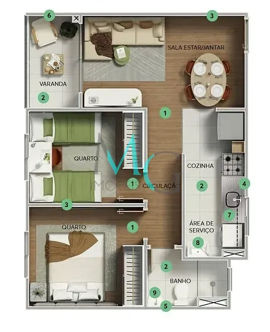 Imagem Garden à venda 2 Quartos 1 Vaga 57.17M² Cosmos Rio de Janeiro - RJ | Jardim das Amoreiras
