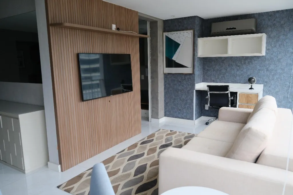 Imagem Apartamento de luxo na Vila Nova Conceição, SP - 1 quarto, 1 suíte, 1 vaga, 57m² - Condomínio Horizonte JK Vila Olímpia SP.