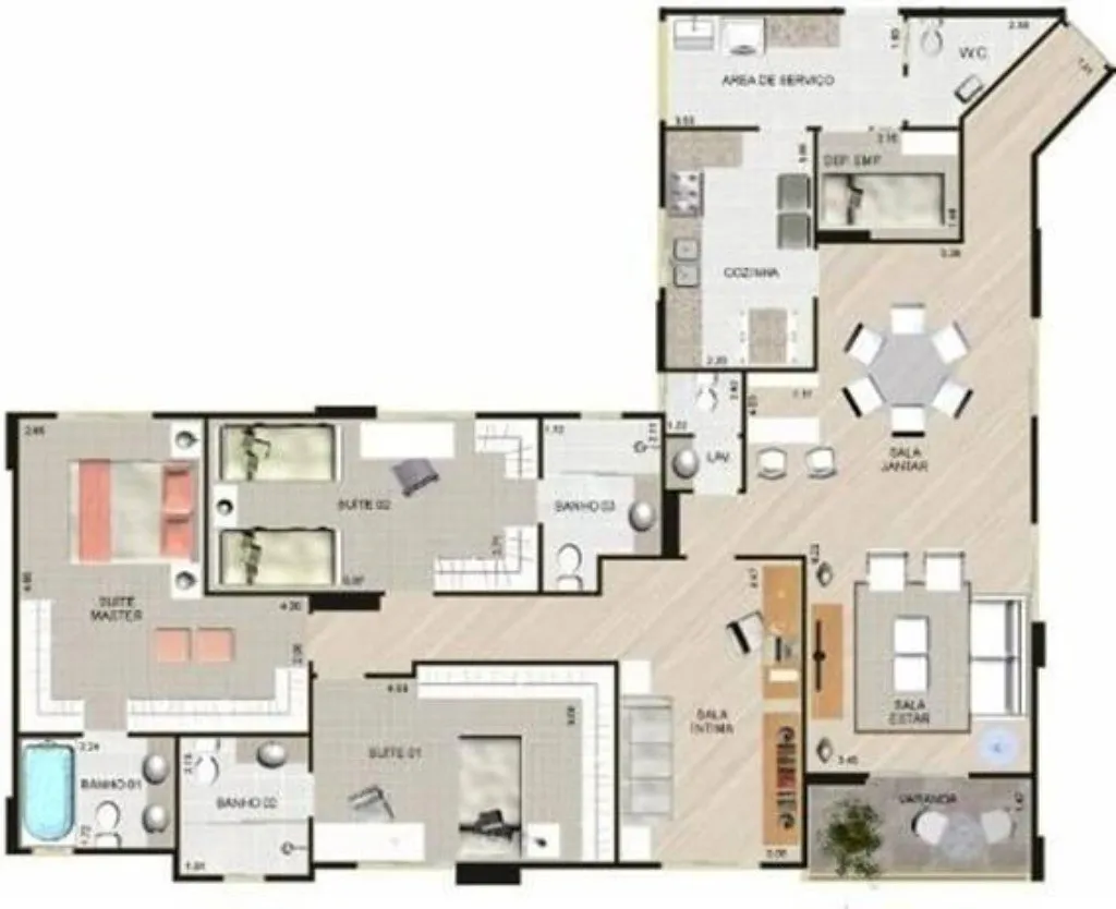 Imagem Apartamento de Luxo no Edificio Residencial Palazzo Di Nuoro em Santa Paula, São Caetano do Sul - 3 quartos, 3 suites, 4 banheiros, 3 vagas - Confira!