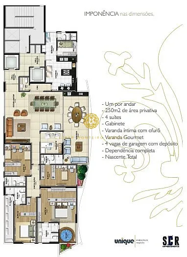 Imagem Apartamento - Venda 4 Suítes no Palazzo Unique Salvador
