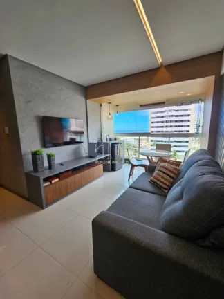 Imagem Lindo apartamento decorado vista mar quarto e sala varanda gourmet a venda em Armação