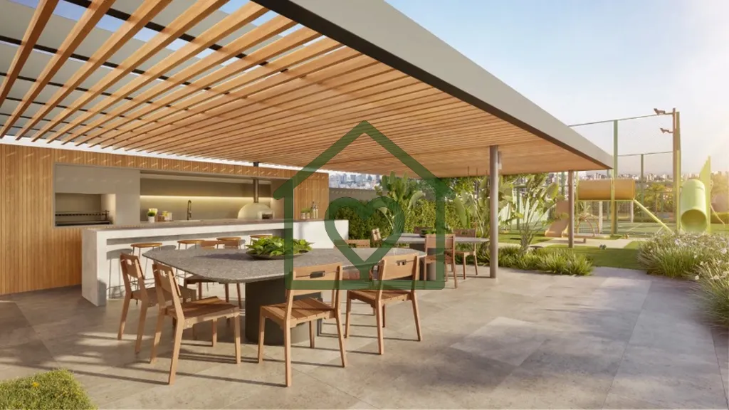 Imagem Esse apartamento exclusivo possui uma sacada de 18m2, a maior do empreendimento, com frente virado p...