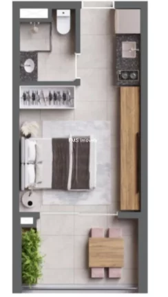 Imagem Apartamento à venda na Vila Clementino com 1 quarto e 1 banheiro.