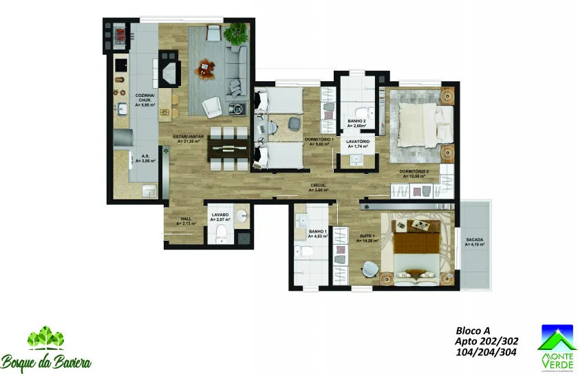 Imagem Apartamento à venda em Gramado, Bavaria, com 1 quarto, 49.09m2