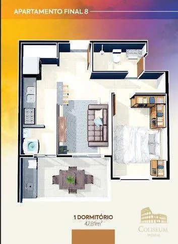 Imagem Apartamento com 1 dormitório à venda, 46 m² por R$ 240.000,00 - Vilamar - Praia Grande/SP