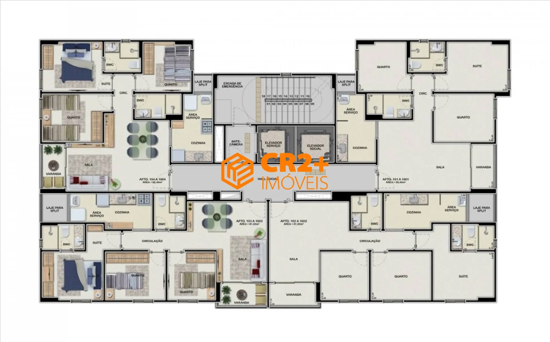 Imagem Apartamento à Venda de 59m² 03 quartos, 01 suíte em Casa Amarela em Recife