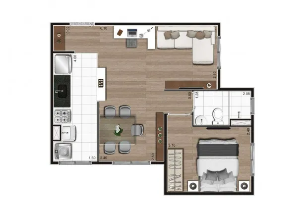 Imagem Apartamento com 2 Quartos à Venda, 40 m² em Jardim Adelfiore - São Paulo