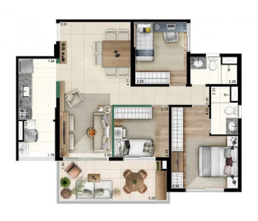 Imagem Apartamento com 3 Quartos à Venda, 87 m²em Jardim Caboré - São Paulo