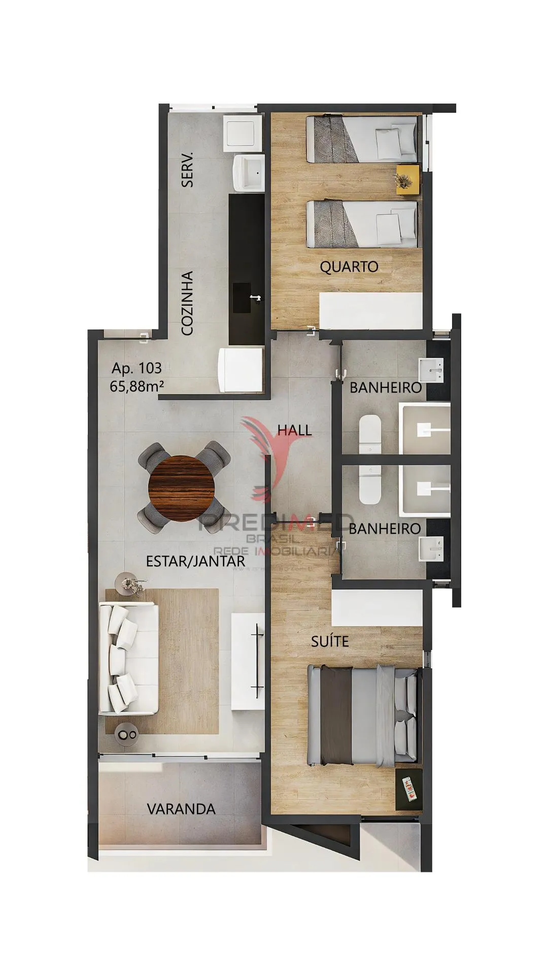 Imagem Apartamento com 2 Quartos, sendo 1 Suite. Nascente.no Bairro dos Estados . João Pessoa