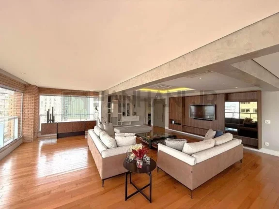 Imagem Apartamento de altp padrão no Jardim Paulista: 3 quartos, 3 suítes, 3 salas, 4 banheiros, 4 vagas, 205m² - São Paulo-SP.