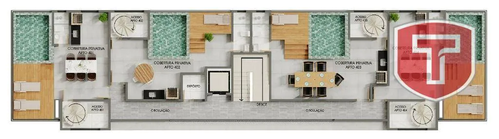Imagem Cobertura com 2 dormitórios à venda, 101 m² por R$ 529.987,00 - Altiplano Cabo Branco - João Pessoa/PB