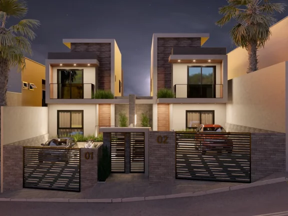 Twin House mobiliada e decorada, casa Duplex.