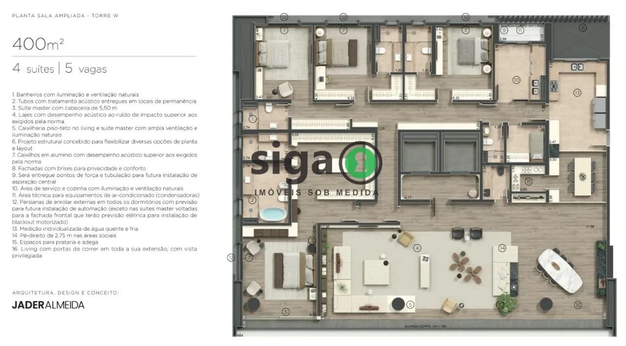 Imagem Apartamento para venda no Jardins 04 suítes, São Paulo - SP