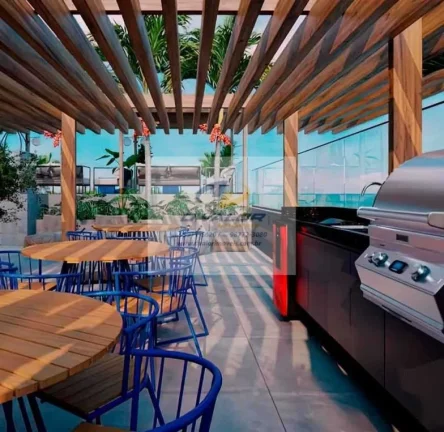 Imagem Vendo flats com 1 ou 2 quartos, em prédio pé na areia da praia do Bessa, com tamanhos de 44 m² à 60 m²