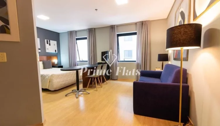 Imagem Flat disponível para locação no Mercure São Paulo Moema Times Square Hotel, com 30m², 1 dormitório e 1 vaga de garagem