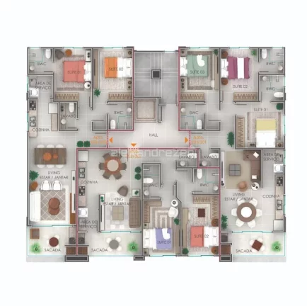 Imagem Residencial Barbados com 2, 3 e 4 suítes