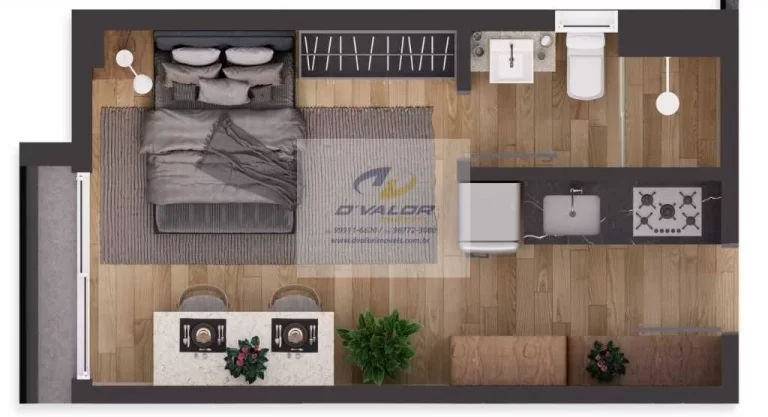 Imagem Vendo Flat 24,76m², 01 quarto, 01 vaga de garagem rotativa