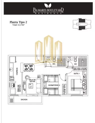 Imagem VOCÊ ACABOU DE ENCONTRAR O APÊ DOS SEUS SONHOS! 2 Dormitórios (1 Suíte) no Palmares Boulevard Residence – Parque Industrial