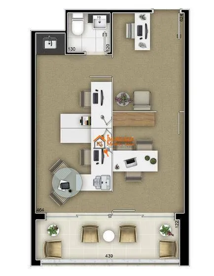 Imagem Sala para alugar, 37 m² por R$ 3.376,71/mês - Centro - Guarulhos/SP