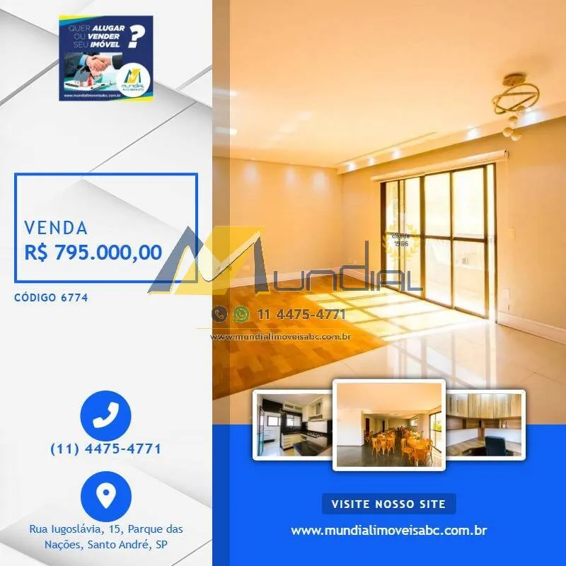 Foto do imóvel Apartamento à venda com 127 m² na Vila Marina- Santo André/SP