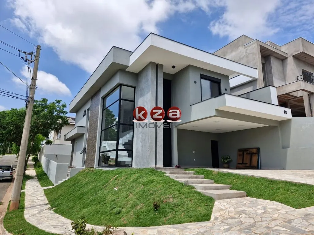 Foto do imóvel Casa Moderna e nova a venda em condomínio de alto padrão em Valinhos-SP, : 3 suítes, 4 vagas, 280m².gourmet com piscina.