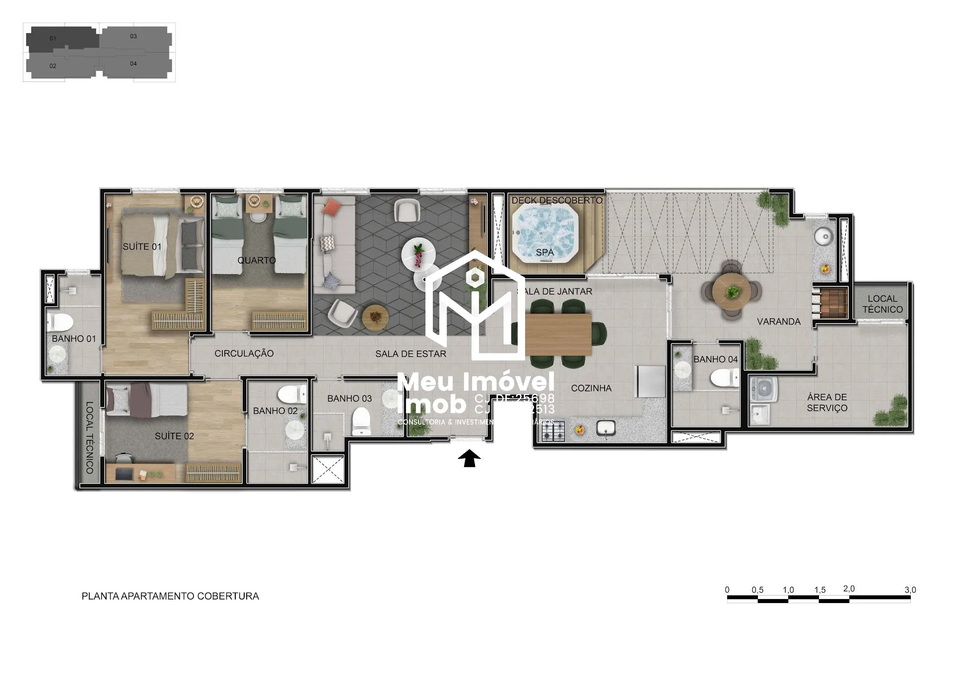 Imagem Rodovia BR 020 Alto Sobradinho Cobertura 3 Quartos 2 Vagas 132,65m² Lazer Planta