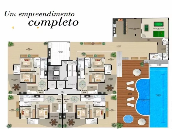 Imagem Apartamento com dois Dormitório sendo uma suite a Venda na Praia do Morro, Área de Lazer Completa. na cobertura