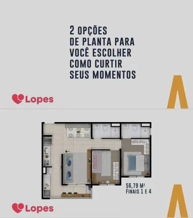 Imagem Apartamento com 2 Quartos à Venda, 61 m² em Jardim - Santo André