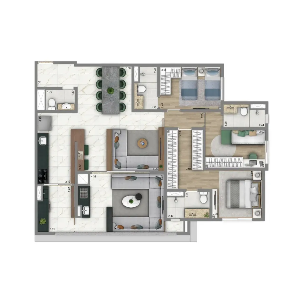 Imagem Living Villaggio Tatuapé Firenze - Living Villaggio Tatuapé Firenze