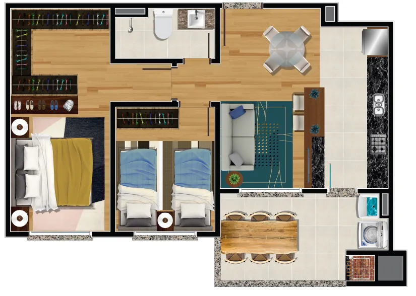 Imagem Apartamento à venda em Caxias do Sul, Nossa Senhora da Saúde, com 3 quartos, 73.28m2