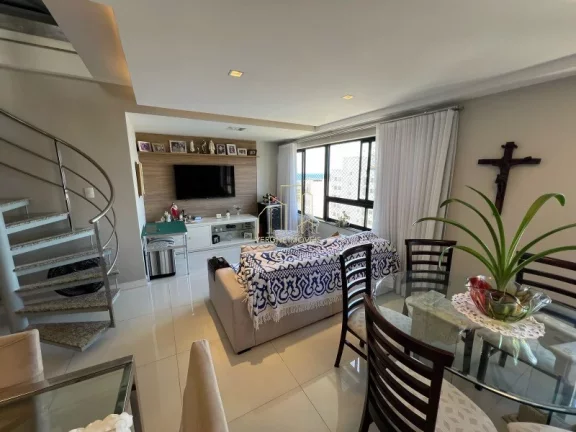 Imagem Excelente cobertura vista mar decorada com três suítes e área gourmet a venda na Pituba