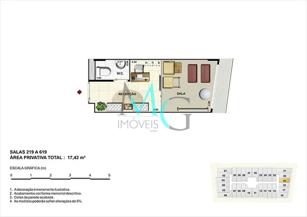 Imagem Sala à venda 1 Vaga 21.9M² Campo Grande Rio de Janeiro - RJ