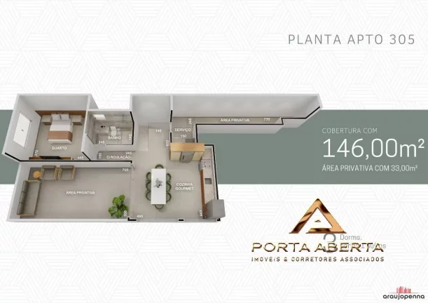 Imagem Apto de 2 Quartos, sendo 1 Suite - COD 918