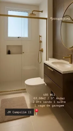 Imagem Apartamento com 2 dormitórios à venda, 63 m por R$ 485.000 (pode-se negociar a inclusão de planejados e eletrodom.) - Jardim São Carlos - Sorocaba/SP