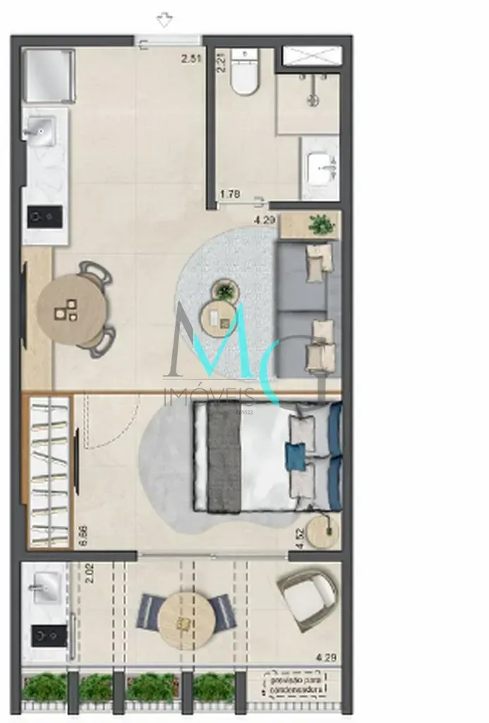 Imagem Apartamento à venda 2 Quartos 2 Suites 77.55M² Leblon Rio de Janeiro - RJ | Guilhem Mozak - Residencial