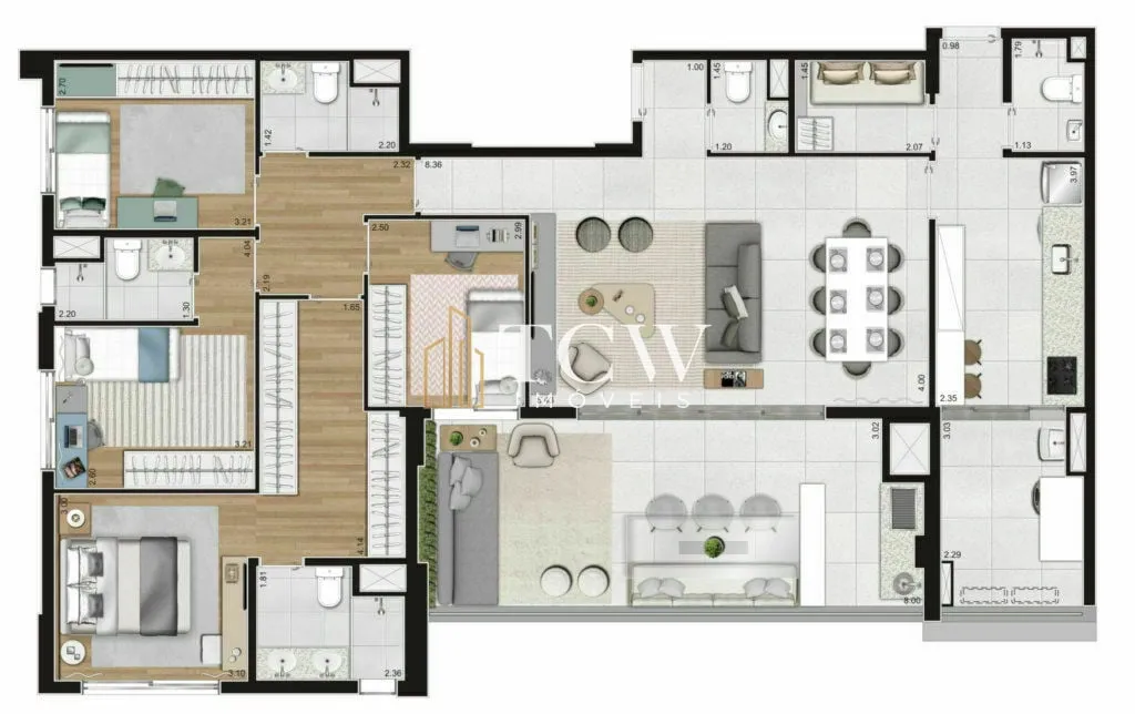 Imagem LOOMI PAULISTA 158m2 com 4 dorm