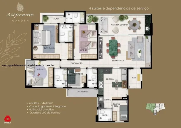 Imagem Apartamento para Venda em Natal, Lagoa Nova, 4 dormitórios, 4 suítes, 5 banheiros, 3 vagas