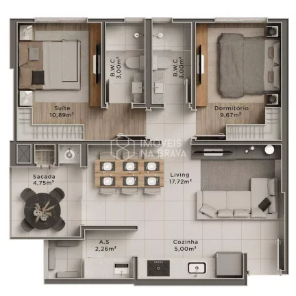 Imagem APARTAMENTO 2 QUARTOS, 1 VAGA A VENDA - CENTRO - ITAJAI/SC
