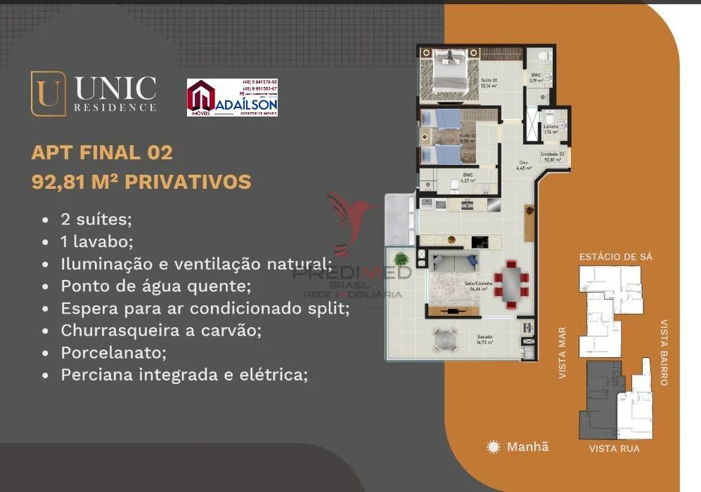 Imagem Unic Residence Apartamentos 2 suítes à venda SAO JOSE SC BRASIL