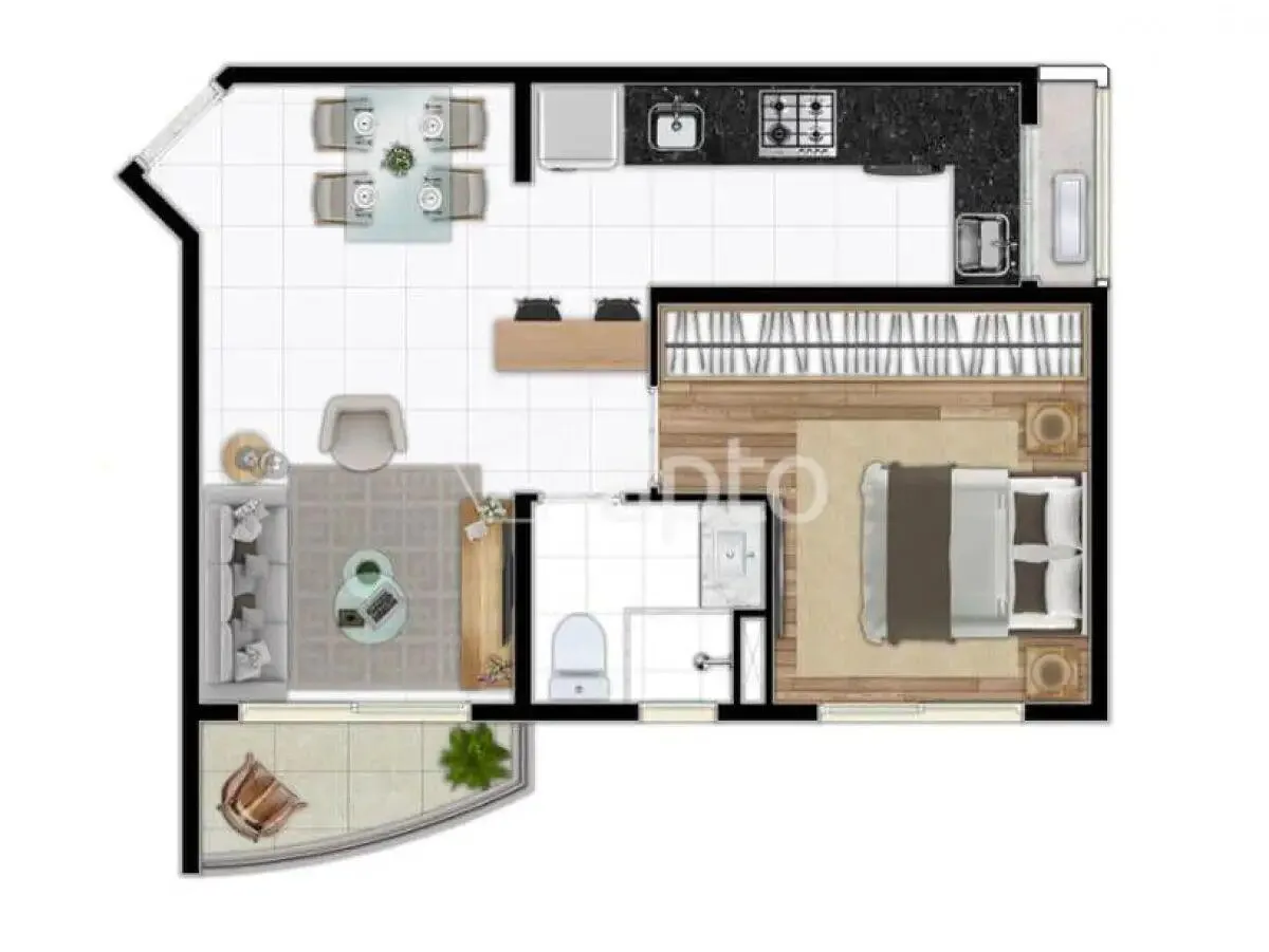 Imagem Apartamento com 1 Dormitorio(s) localizado(a) no bairro Parque Monte Líbano em Mogi das Cruzes / Mato Grosso do Sul Ref.:80965290