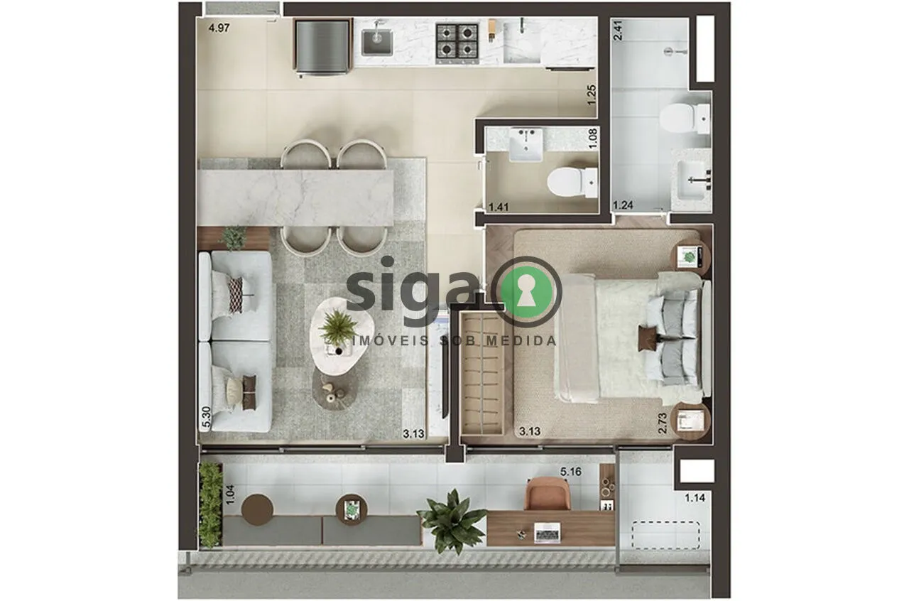 Imagem Apartamento de 47m² em Perdizes com design inteligente e localização privilegiada