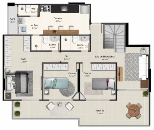 Imagem Apartamento com 3 Quartos à Venda, 101 m² em Itapuã - Vila Velha