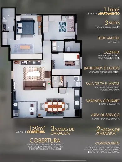 Imagem Apartamento à venda, 116 m² por R$ 700.000,00 - Jardim América - Patos de Minas/MG