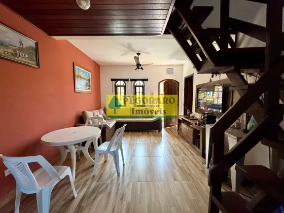 Imagem Sobrado 3 Dorms. com Piscina e Churrasqueira - Condomínio na Prainha, Caraguatatuba - 73m² - 2 vagas