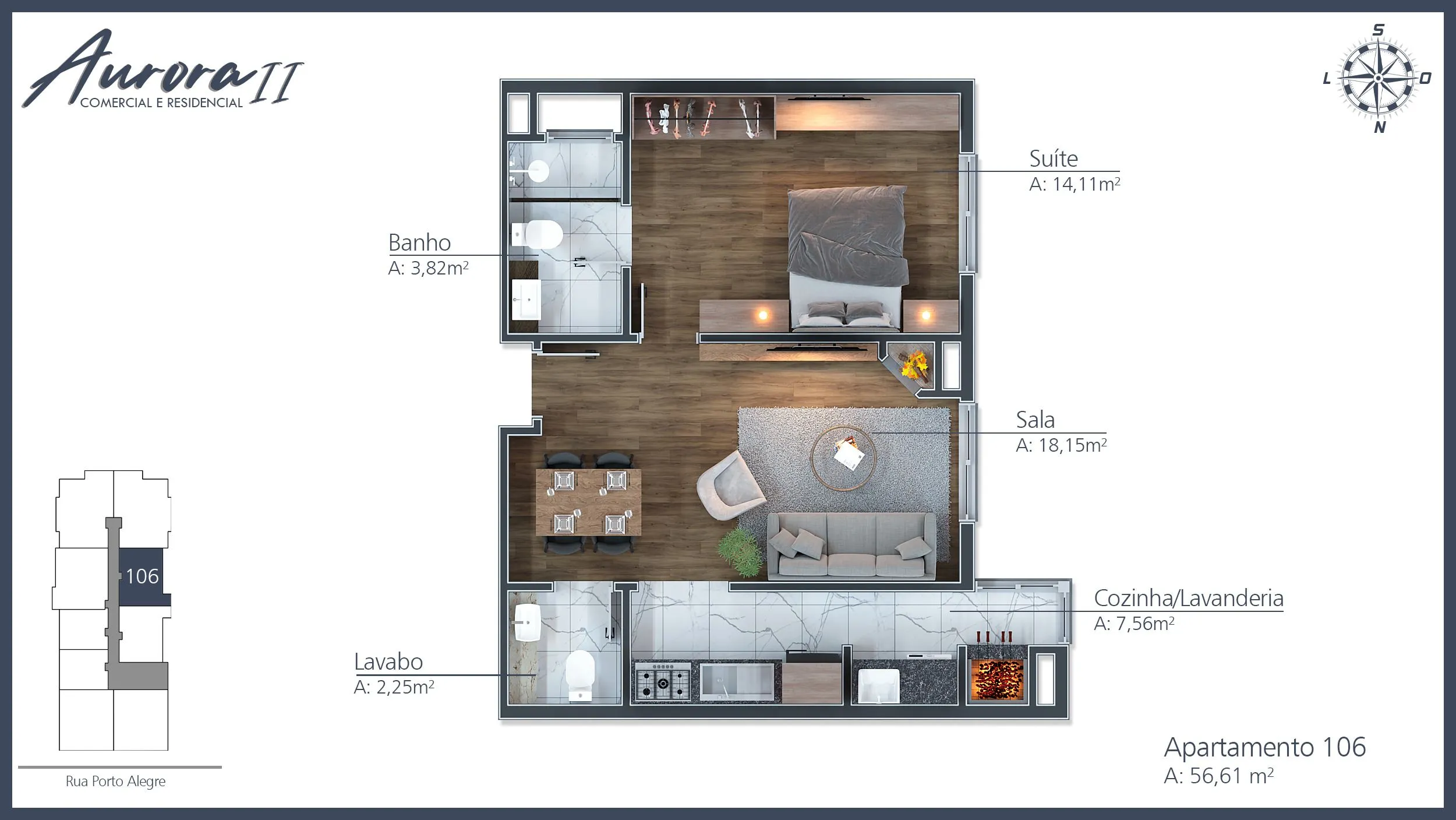Imagem Apartamento à venda em Gramado, Moura, com 1 quarto, 56.61m2