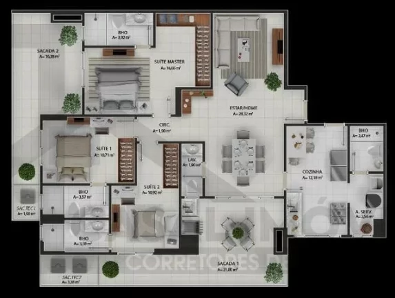 Imagem CASAL IMÓVEIS VENDE ED ATLANTICO SUL 3 SUÍTES + 2 VGS